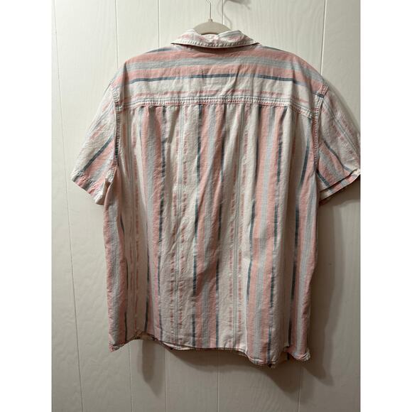 American Eagle XXL Men’s Beach/Paradise Striped Cotton Short Sleeve Shirt - Picture 5 of 7